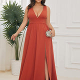 ever SORAYA|Robe de soirée taille empire à col V