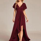ever MELODÉ|Robe de Soirée élégante à paillettes décolleté en V profond fente sur le devant