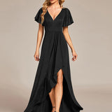ever MELODÉ|Robe de Soirée élégante à paillettes décolleté en V profond fente sur le devant