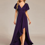 ever MELODÉ|Robe de Soirée élégante à paillettes décolleté en V profond fente sur le devant