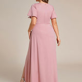 ever MELODÉ|Robe de Soirée élégante à paillettes décolleté en V profond fente sur le devant