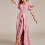 ever MELODÉ|Robe de Soirée élégante à paillettes décolleté en V profond fente sur le devant