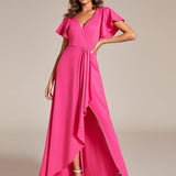 ever MELODÉ|Robe de Soirée élégante à paillettes décolleté en V profond fente sur le devant