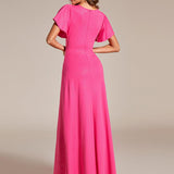 ever MELODÉ|Robe de Soirée élégante à paillettes décolleté en V profond fente sur le devant