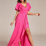 ever MELODÉ|Robe de Soirée élégante à paillettes décolleté en V profond fente sur le devant