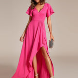 ever MELODÉ|Robe de Soirée élégante à paillettes décolleté en V profond fente sur le devant