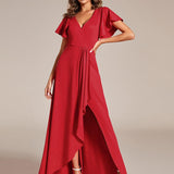 ever MELODÉ|Robe de Soirée élégante à paillettes décolleté en V profond fente sur le devant
