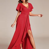 ever MELODÉ|Robe de Soirée élégante à paillettes décolleté en V profond fente sur le devant