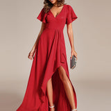 ever MELODÉ|Robe de Soirée élégante à paillettes décolleté en V profond fente sur le devant