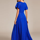ever MELODÉ|Robe de Soirée élégante à paillettes décolleté en V profond fente sur le devant