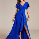 ever MELODÉ|Robe de Soirée élégante à paillettes décolleté en V profond fente sur le devant