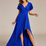 ever MELODÉ|Robe de Soirée élégante à paillettes décolleté en V profond fente sur le devant