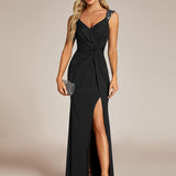 ever NOIRE|Robe de soirée élégante à paillettes et col en V