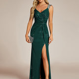ever NOIRE|Robe de soirée élégante à paillettes et col en V