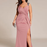 ever NOIRE|Robe de soirée élégante à paillettes et col en V