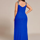 ever NOIRE|Robe de soirée élégante à paillettes et col en V