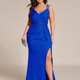 ever NOIRE|Robe de soirée élégante à paillettes et col en V