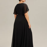 ever IVYROSE|Robe de soirée élégante en mousseline de soie avec manches flottantes