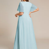 ever IVYROSE|Robe de soirée élégante en mousseline de soie avec manches flottantes