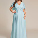 ever IVYROSE|Robe de soirée élégante en mousseline de soie avec manches flottantes