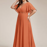 ever IVYROSE|Robe de soirée élégante en mousseline de soie avec manches flottantes