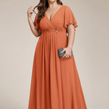 ever IVYROSE|Robe de soirée élégante en mousseline de soie avec manches flottantes