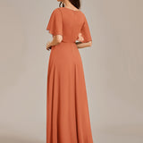 ever IVYROSE|Robe de soirée élégante en mousseline de soie avec manches flottantes