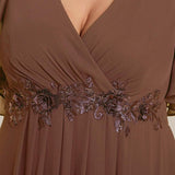 ever IVYROSE|Robe de soirée élégante en mousseline de soie avec manches flottantes