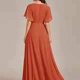 ever IVYROSE|Robe de soirée élégante en mousseline de soie avec manches flottantes