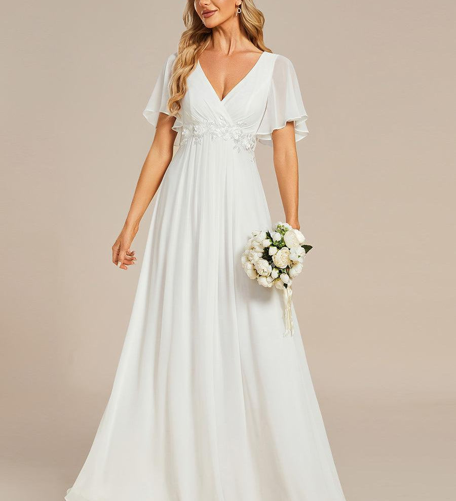 ever IVYROSE|Robe de soirée élégante en mousseline de soie avec manches flottantes