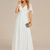ever IVYROSE|Robe de soirée élégante en mousseline de soie avec manches flottantes