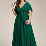 ever IVYROSE|Robe de soirée élégante en mousseline de soie avec manches flottantes