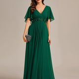 ever IVYROSE|Robe de soirée élégante en mousseline de soie avec manches flottantes