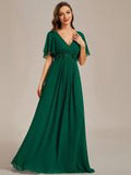 ever IVYROSE|Robe de soirée élégante en mousseline de soie avec manches flottantes
