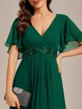 ever IVYROSE|Robe de soirée élégante en mousseline de soie avec manches flottantes