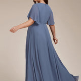 ever IVYROSE|Robe de soirée élégante en mousseline de soie avec manches flottantes