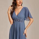 ever IVYROSE|Robe de soirée élégante en mousseline de soie avec manches flottantes