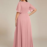 ever IVYROSE|Robe de soirée élégante en mousseline de soie avec manches flottantes