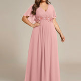 ever IVYROSE|Robe de soirée élégante en mousseline de soie avec manches flottantes