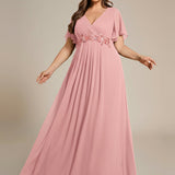 ever IVYROSE|Robe de soirée élégante en mousseline de soie avec manches flottantes