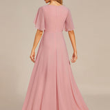ever IVYROSE|Robe de soirée élégante en mousseline de soie avec manches flottantes