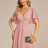 ever IVYROSE|Robe de soirée élégante en mousseline de soie avec manches flottantes