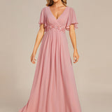ever IVYROSE|Robe de soirée élégante en mousseline de soie avec manches flottantes