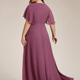 ever IVYROSE|Robe de soirée élégante en mousseline de soie avec manches flottantes