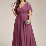 ever IVYROSE|Robe de soirée élégante en mousseline de soie avec manches flottantes