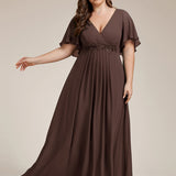 ever IVYROSE|Robe de soirée élégante en mousseline de soie avec manches flottantes