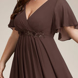 ever IVYROSE|Robe de soirée élégante en mousseline de soie avec manches flottantes