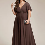 ever IVYROSE|Robe de soirée élégante en mousseline de soie avec manches flottantes