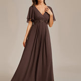 ever IVYROSE|Robe de soirée élégante en mousseline de soie avec manches flottantes