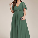 ever IVYROSE|Robe de soirée élégante en mousseline de soie avec manches flottantes